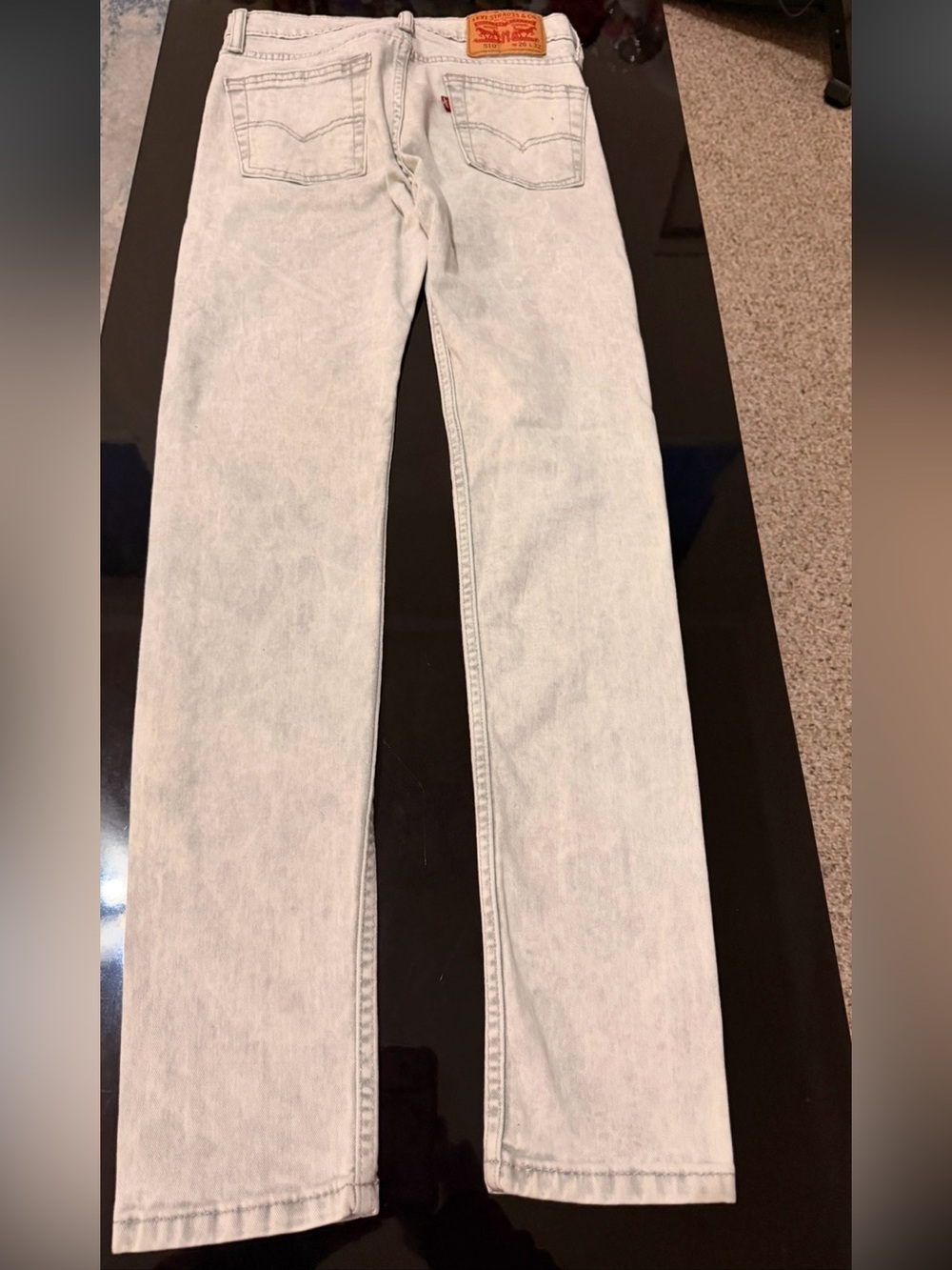 Levi’s 510 Skinny Jeans Acid Wash Gray Denim Size 26x32 Y2K - Picture 2 of 6